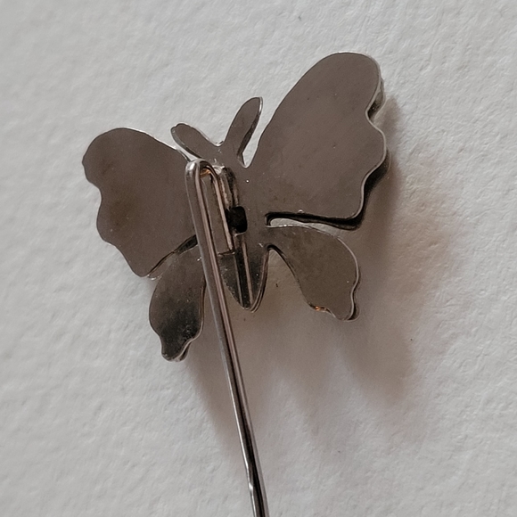 Vintage butterfly stick pin stickpin cravat lapel brooch insect bug - Picture 5 of 7